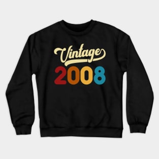 2008 Vintage Gift 12th Birthday Retro Style Crewneck Sweatshirt